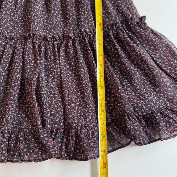 Rebecca Minkoff Floral Ruffled Mini Dress Sz Small S Feminine Modest Romantic - Picture 4 of 10